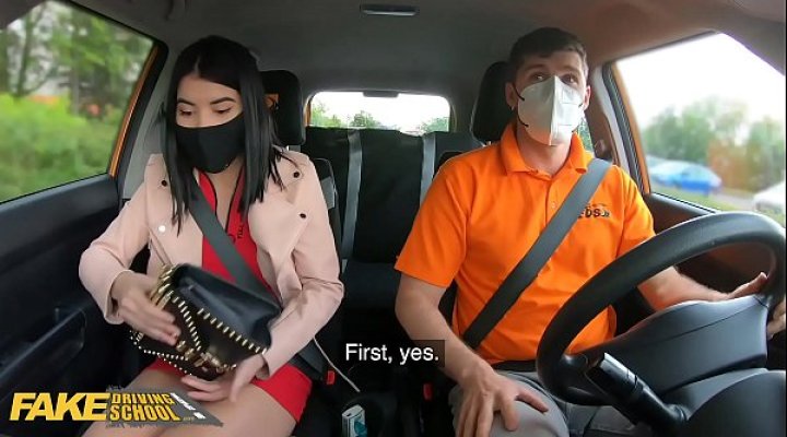 Fake Driving School Lady Dee Sucks Instructor’s Disinfected Burning Cock